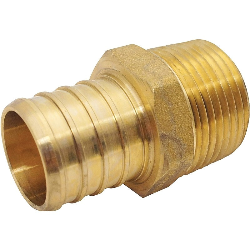 Apollo APXMA134 Hose Pipe Adapter, 1 x 3/4 in, Barb x MPT, Brass, 200 psi Pressure