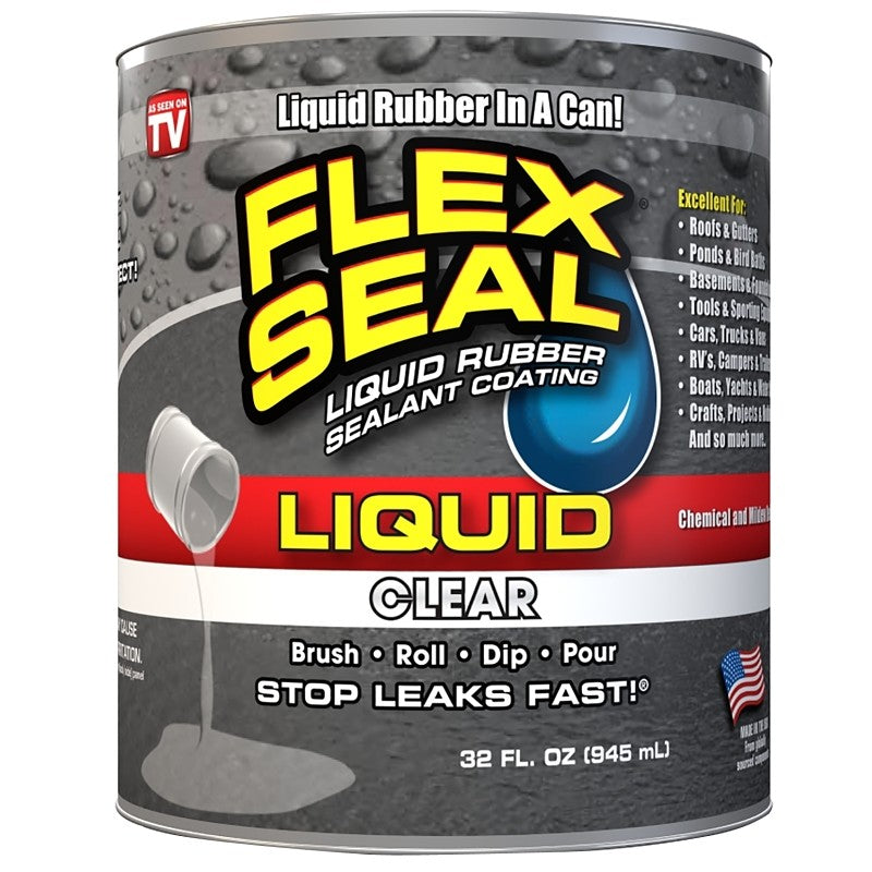 Flex Seal LFSCLRR32 Rubberized Coating, Clear, 32 oz