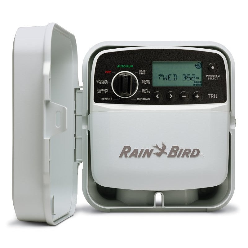Rain Bird TRU Series TRU8O Irrigation Controller, 120 V, 8-Zone, 3-Program, Digital Display, Screw, White