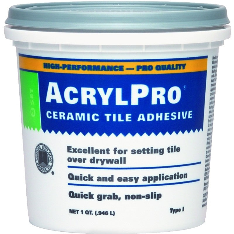 Custom ARL4000QT Ceramic Tile Adhesive, White, 1 qt Pail