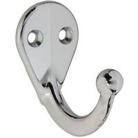 Single Clothes Hook Chrome 2 Pack