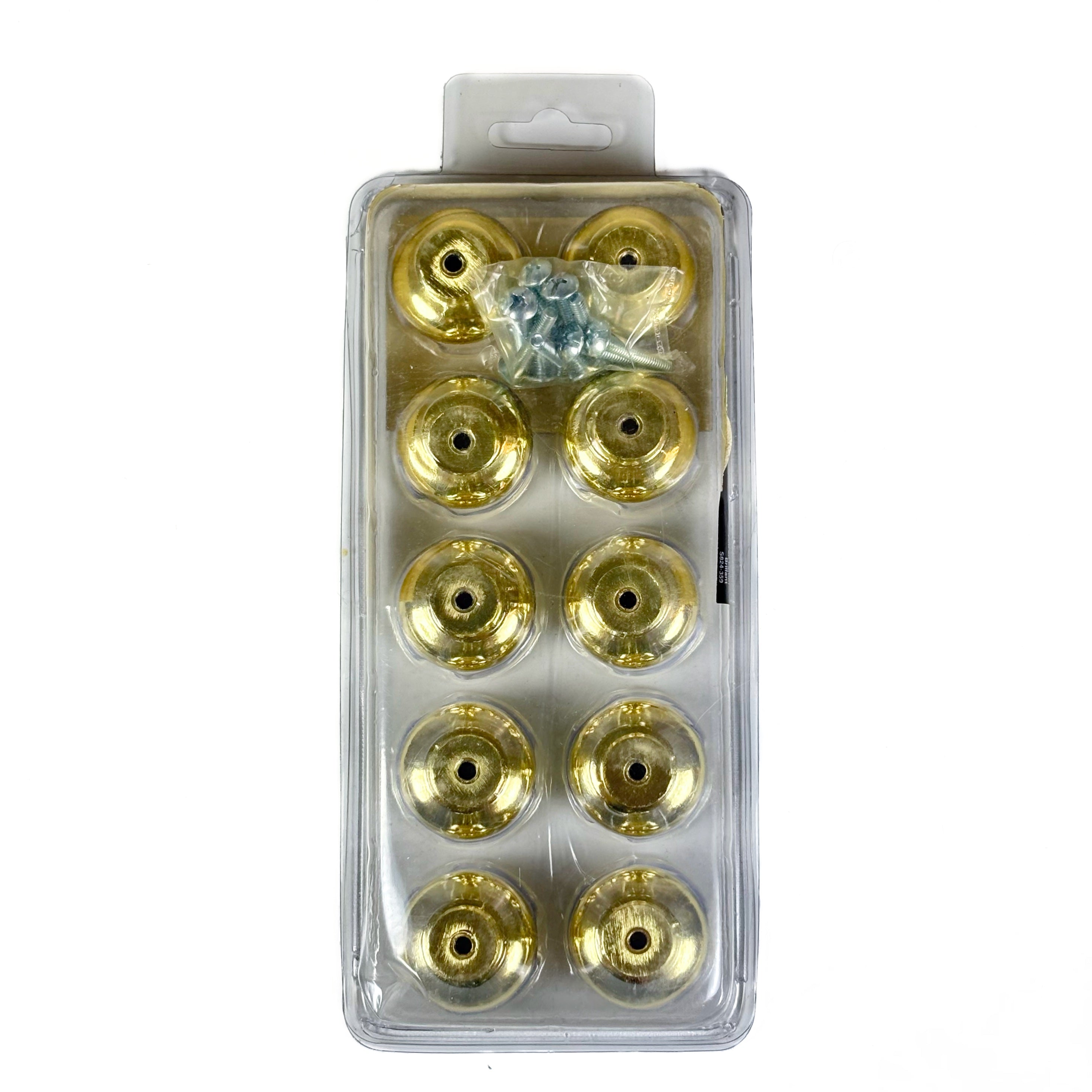 Classic Rounded Cabinet And Drawer Knobs 1-1/4 Inch Bright Brass 10 Pack (POS)