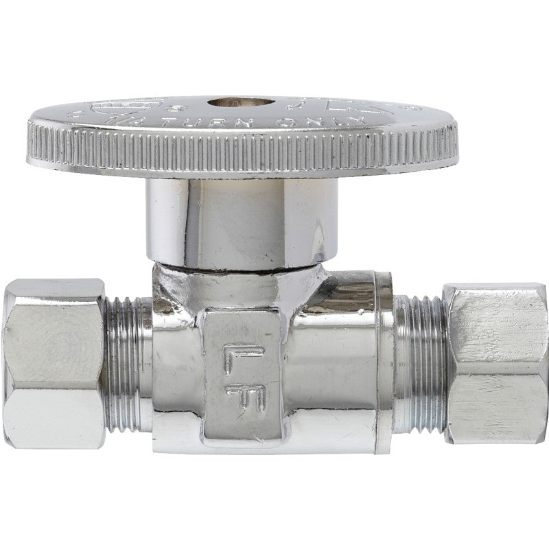 Plumb Pak PP2071LF Shut-Off Valve, Straight, 3/8 x 3/8 in Connection, Compression, Brass Body