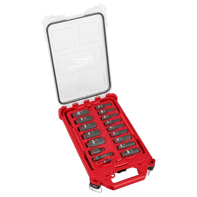 Milwaukee 49-66-6800 SHOCKWAVE Impact Duty Series Socket Set, Includes: Packout Compact Low-Profile Organizer