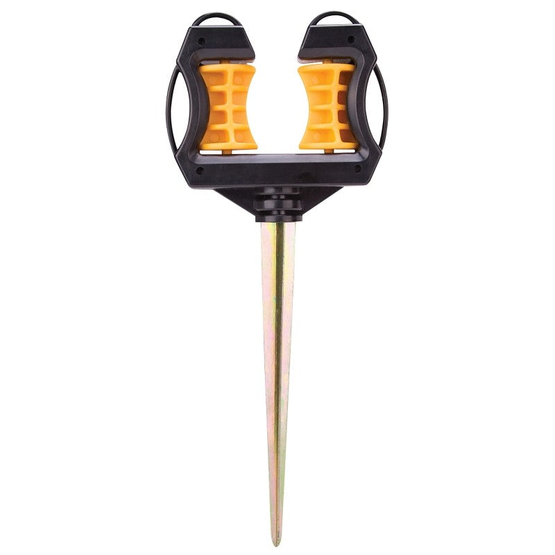 Landscapers Select GM-203 Hose Guide, 10-5/8 in OAL, Plastic Guide, Metal Spike, Black/Yellow