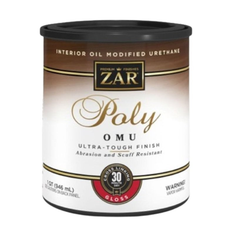 ZAR 36012 Polyurethane, Gloss, Liquid, Milky Clear, 1 qt, Can (Pack of 4)