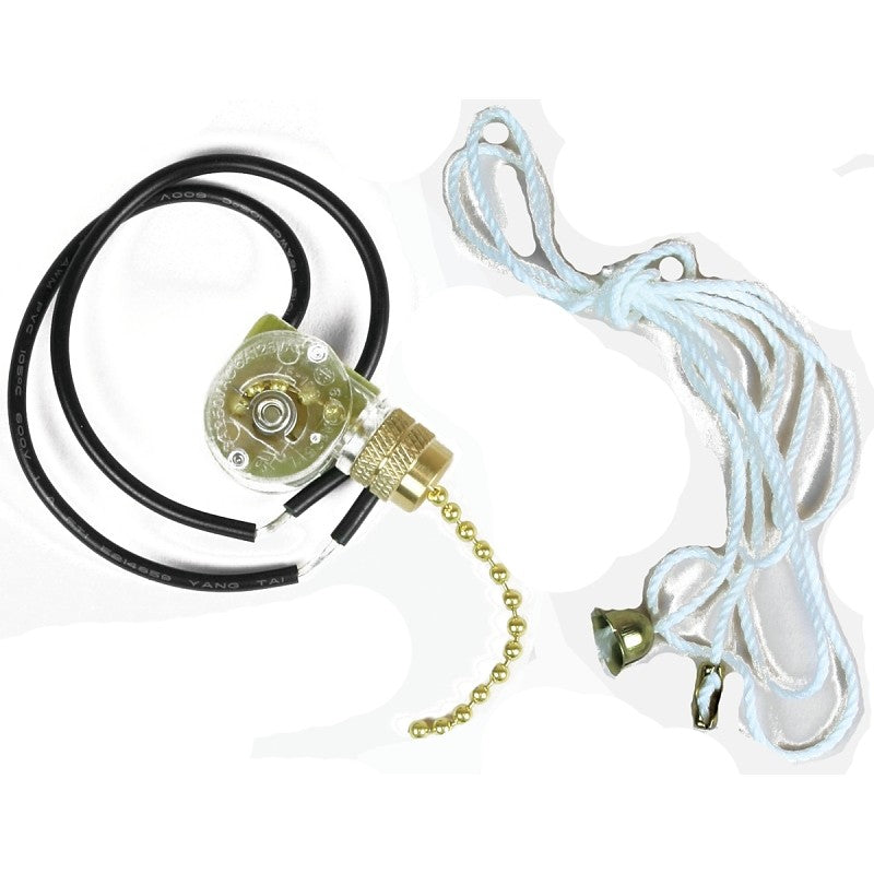 Jandorf 60304 Pull Chain Switch, 250 V, 3 A, Brass