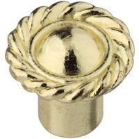 Decorative Knobs With Screws 3/4 Inch Bright Brass Zinc Die Cast 2 Pack
