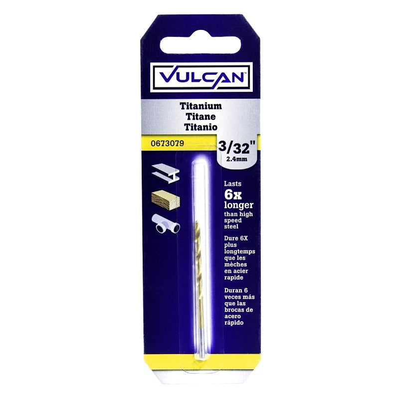 Vulcan 218301OR Jobber Drill Bit, 3/32 in Dia, 2-1/4 in OAL, Straight Shank