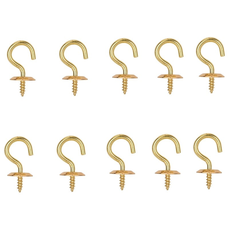 ProSource LR-389-PS Cup Hook, 9/32 in Opening, 2.5 mm Thread, 5/8 in L, Brass, Brass