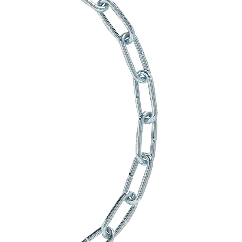Baron 7268 Straight Link Chain, #2, 125 ft L, 310 lb Working Load, Carbon Steel, Electro Galvanized/Zinc