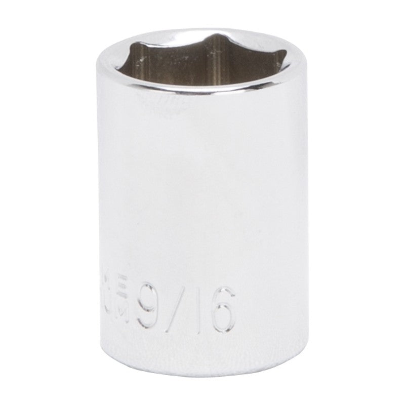 Vulcan MT6494496 Drive Socket, 9/16 in Socket, 3/8 in Drive, 6-Point, Chrome Vanadium Steel, Chrome