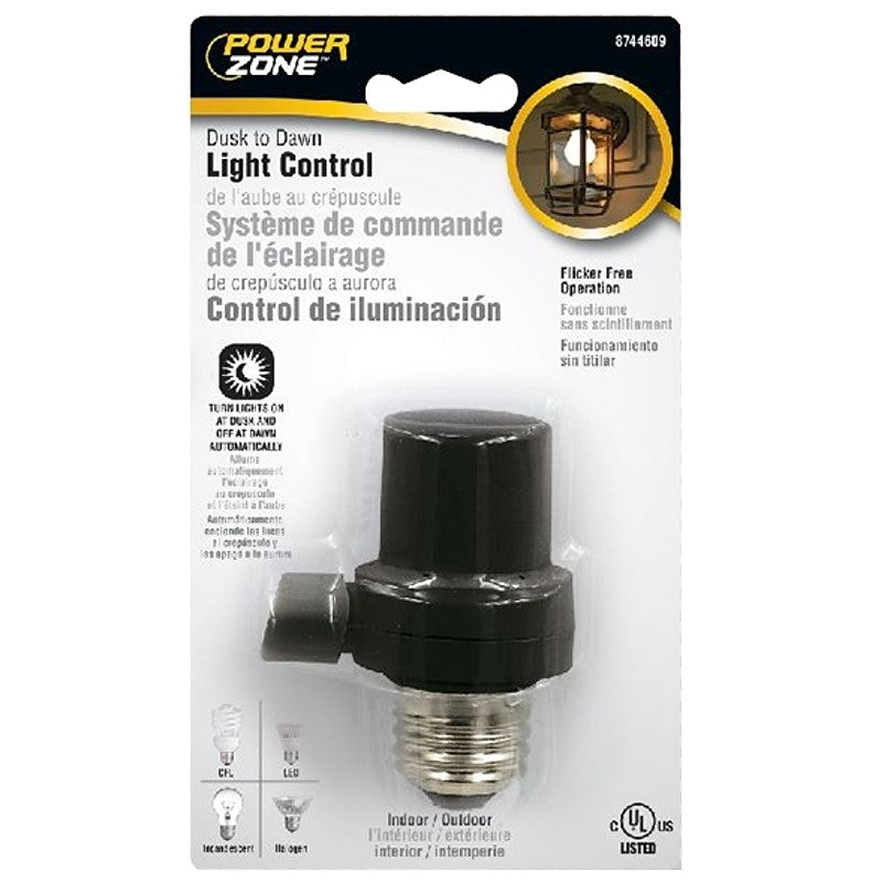 PowerZone ORPCAE303 Photocell Adapter with Mechanical Switch, 120 V, White