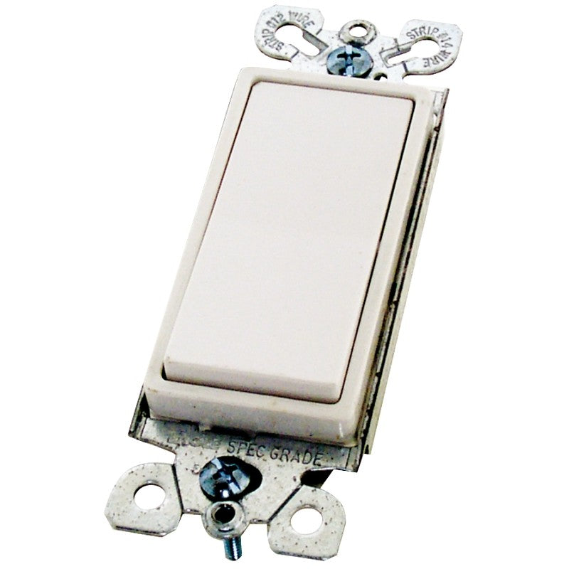 Eaton Wiring Devices 7501W-BOX Rocker Switch, 15 A, 120/277 V, SPST, Push Wire Terminal