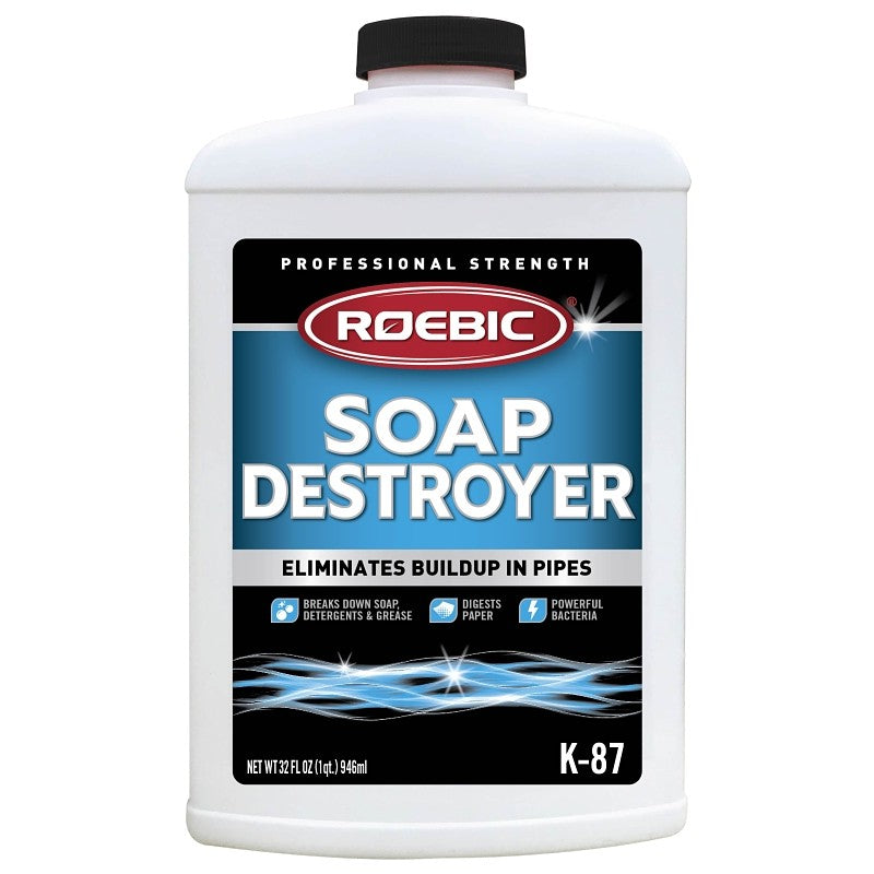 Roebic K-87 Septic Tank Cleaner, Liquid, Straw, Mild Earthy, 1 qt, Bottle