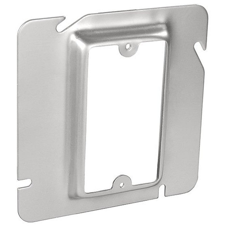 Southwire 72C13-UPC Device Ring, 1/2 in L, 4-11/16 in W, Square, 1-Gang, Steel, Silver, Zinc-Plated