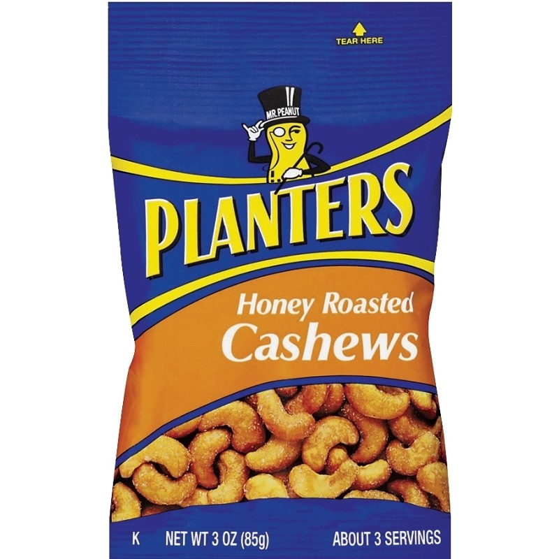 Planters 422700 Cashew, Honey Roasted, 3 oz, Bag (Pack of 12)