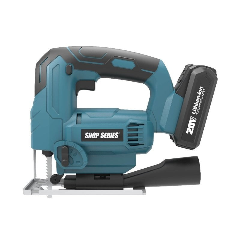 ShopSeries SS2829 Cordless Jigsaw, Battery Included, 20 V, 2 Ah, 3-1/8, 5/16 in Cutting Capacity, 15/16 in L Stroke