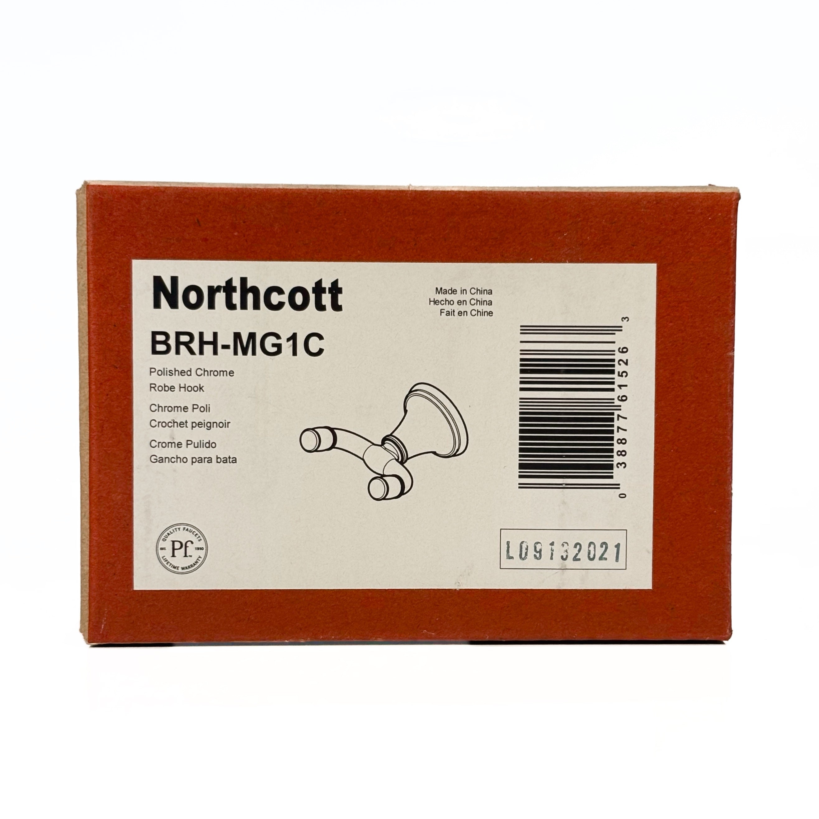 Northcott Robe Hook Polished Chrome (POS)