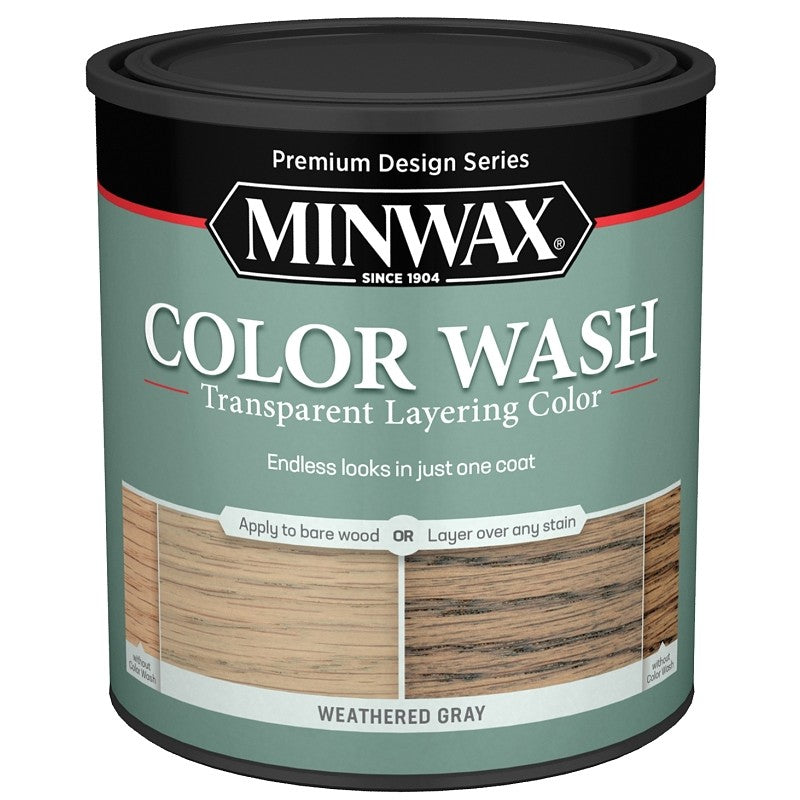 Minwax 400140000 Wood Stain, Weathered Gray, Liquid, 1 qt (Pack of 4)