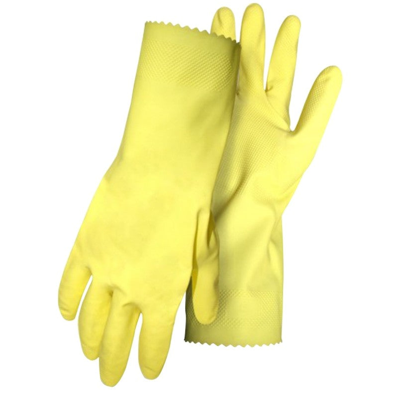 Boss B13122-M Work Gloves with Extended Cuff, M, 12 in L, Latex, Yellow