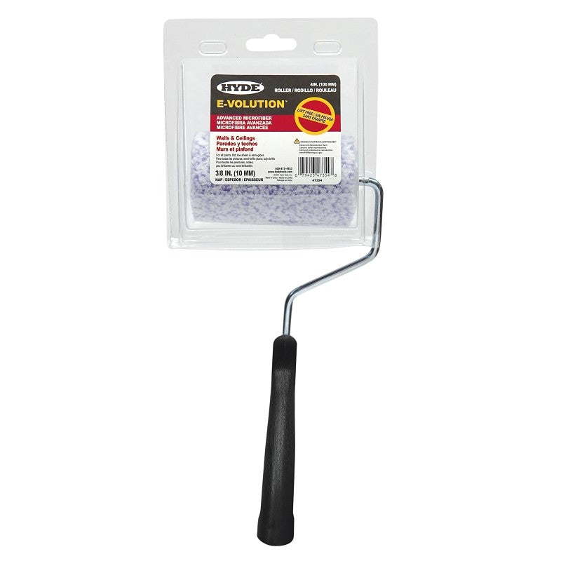 Hyde E-Volution 47354 Mini Roller Cover, 3/8 in Nap, 4 in L Roller