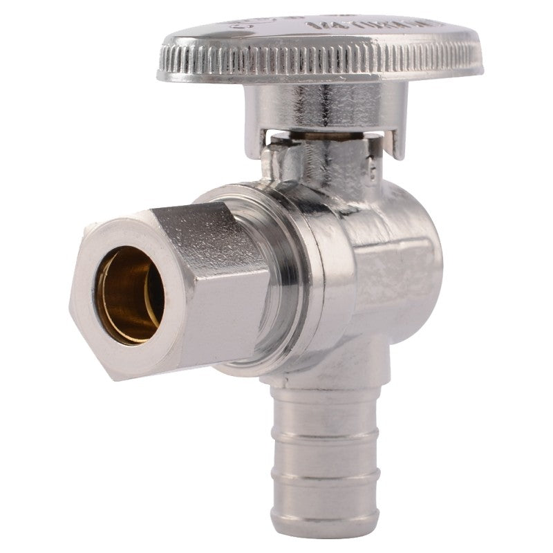 SharkBite 23058LF Angle Stop Valve, 1/2 x 3/8 in Connection, Compression, 80 to 160 psi Pressure, Brass Body