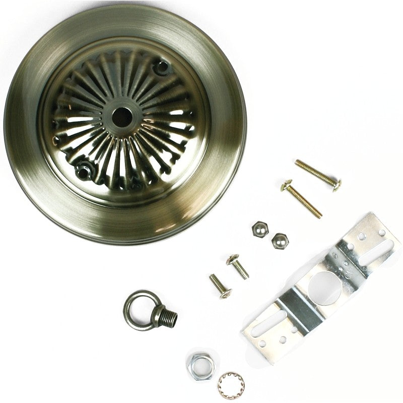 Jandorf 60215 Canopy Kit, Ceiling, Traditional, Antique Brass, For: Outlet Box and Hang Ceiling Fixture