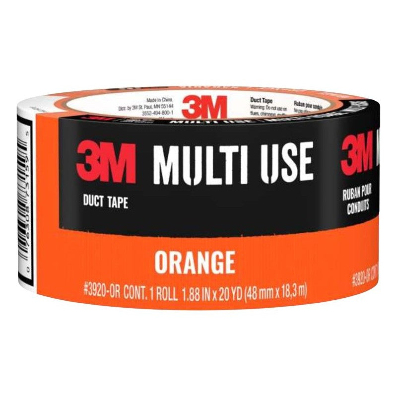 3M 3920-OR Duct Tape, 20 yd L, 1.88 in W, Orange