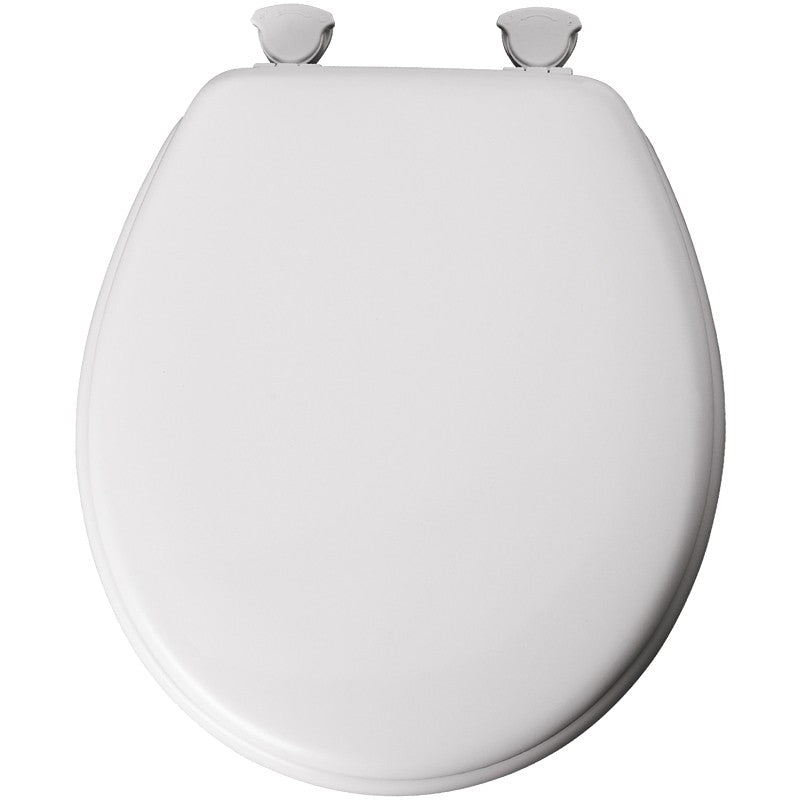 Bemis 44EC-000 Toilet Seat, Round, Molded Wood, White, Twist Hinge