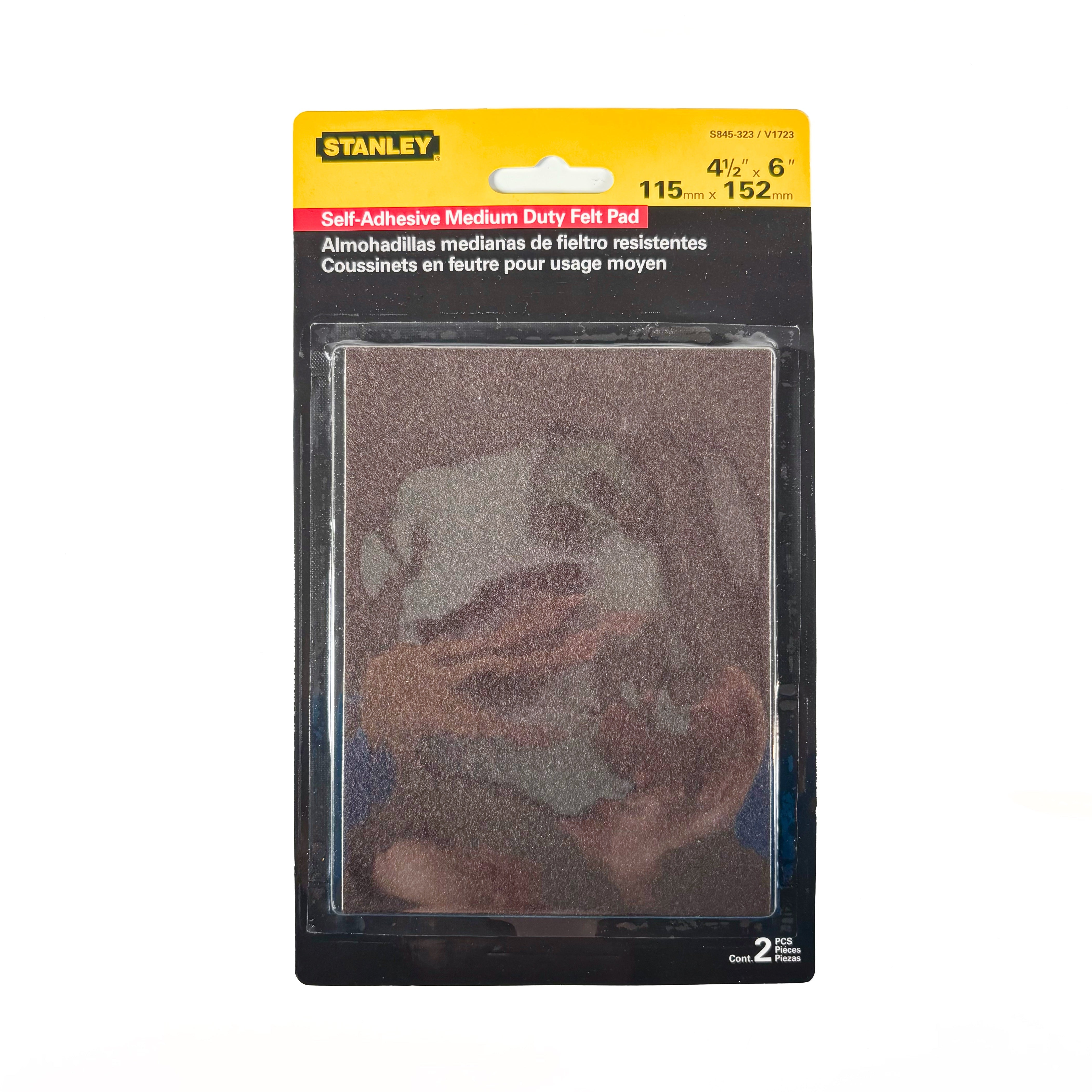 Medium Duty Self Adhesive Felt Pads 4-1/2 Inch By 6 Inch Brown 2 Pack (POS)