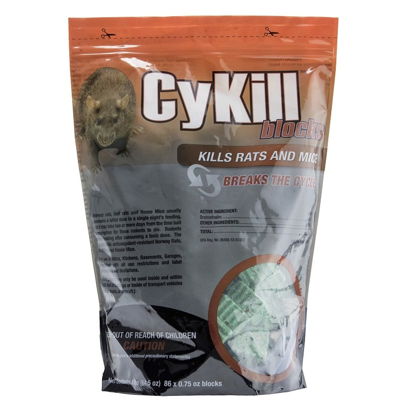 Neogen 112825 Rat and Mouse Poison Block, Solid, 4 lb, Pouch