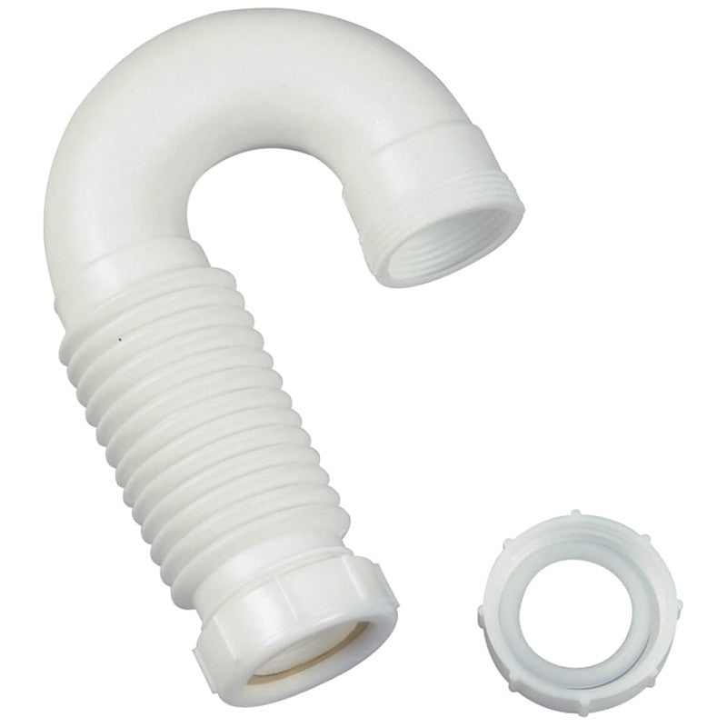 Danco 51066 J-Bend Trap, 1-1/2 in, Slip, Plastic, White