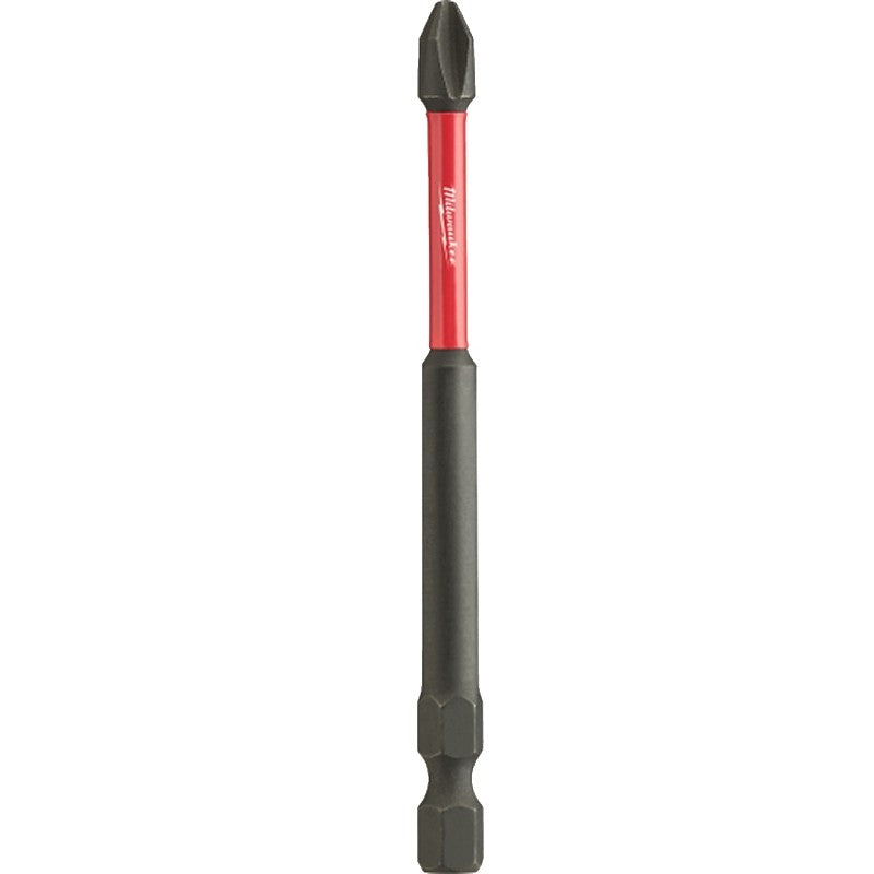 Milwaukee SHOCKWAVE 48-32-4791 Power Bit, #2 Drive, Phillips Drive, 1/4 in Shank, Hex Shank, 3-1/2 in L, Steel (Pack of 25)