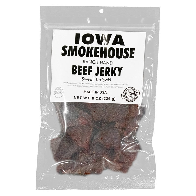 Iowa Smokehouse is-rh8jt-6ct Beef Jerky, Sweet Teriyaki (Pack of 6)