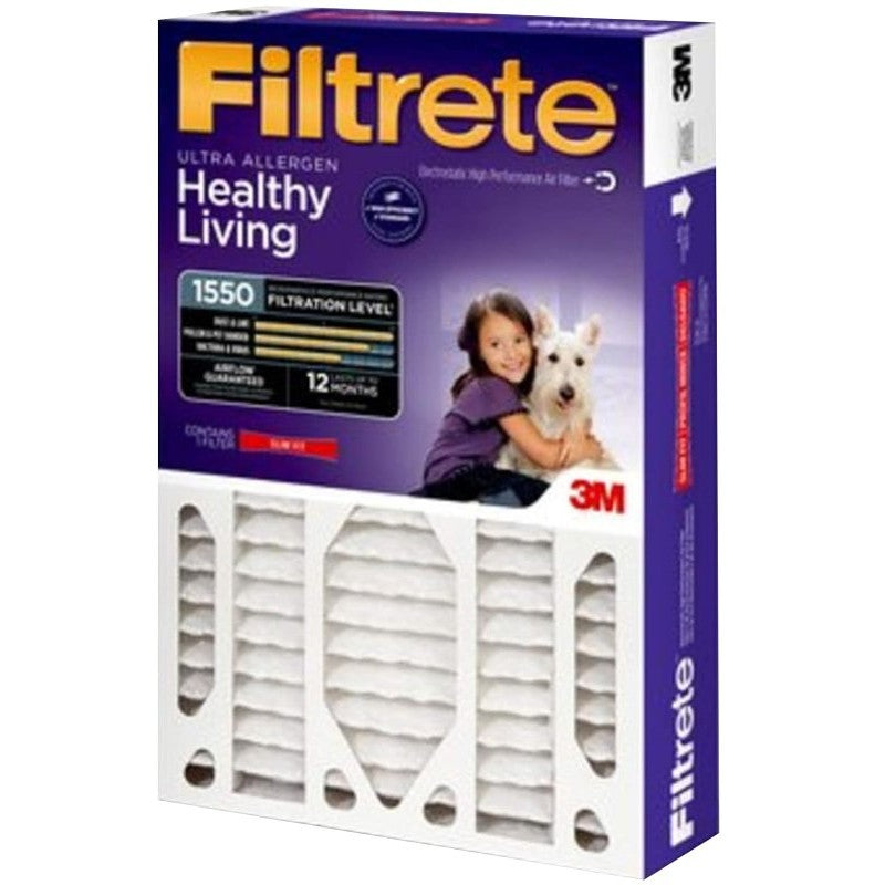 Filtrete NDP01-5IN-2 Air Filter, Electrostatic, 5 in Thick, 25 in L, 16 in W, 12 MERV, 1550 MPR, 2/PK (Pack of 2)