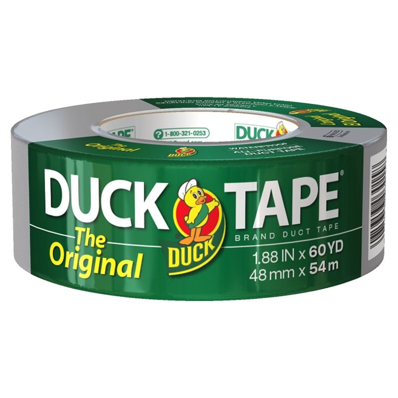 Duck 394475 Duct Tape, Silver, 8 mil Thick, 60 yd L, 1.88 in W