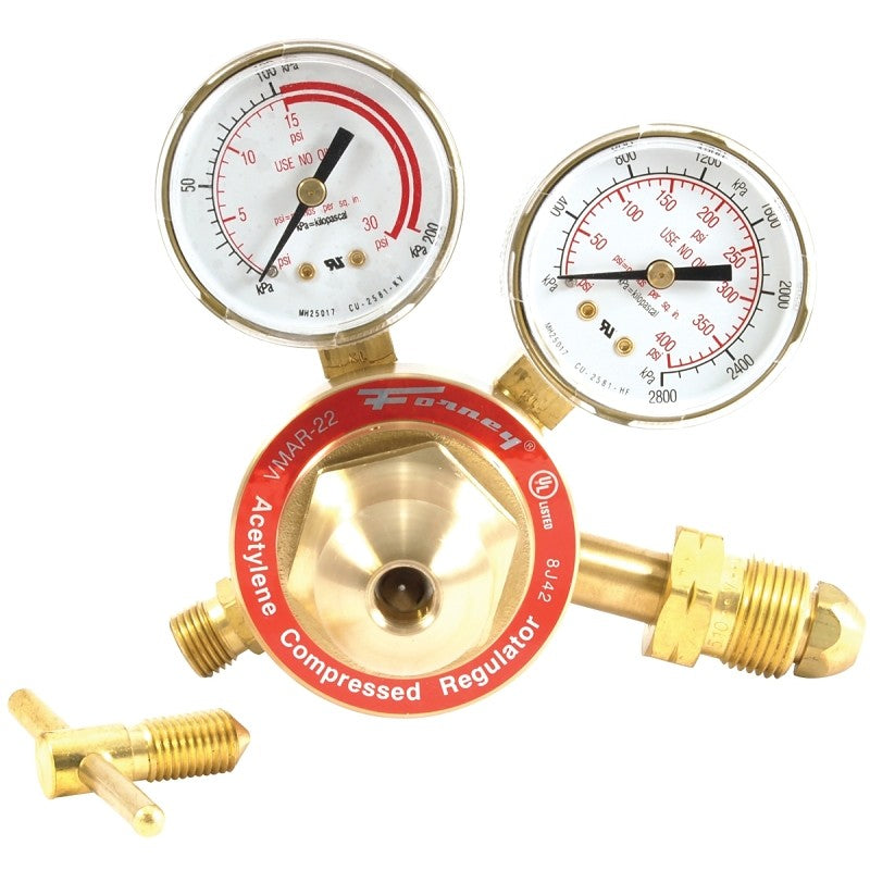 Forney 87091 Acetylene Regulator, 2 in Connection