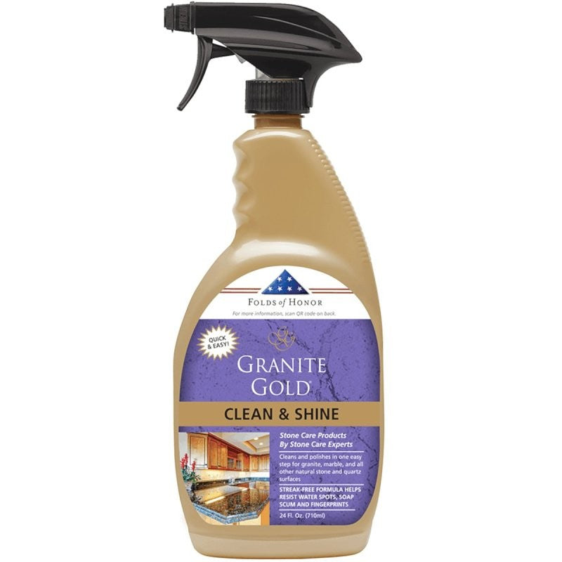 Granite Gold GG0047 Clean and Shine Spray, 24 oz, Bottle, Liquid, Lemon Citrus, Clear/Haze (Pack of 6)