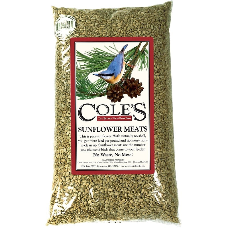 Cole's SM10 Straight Bird Seed, 10 lb Bag, Ingredients: 100% Sunflower Meats