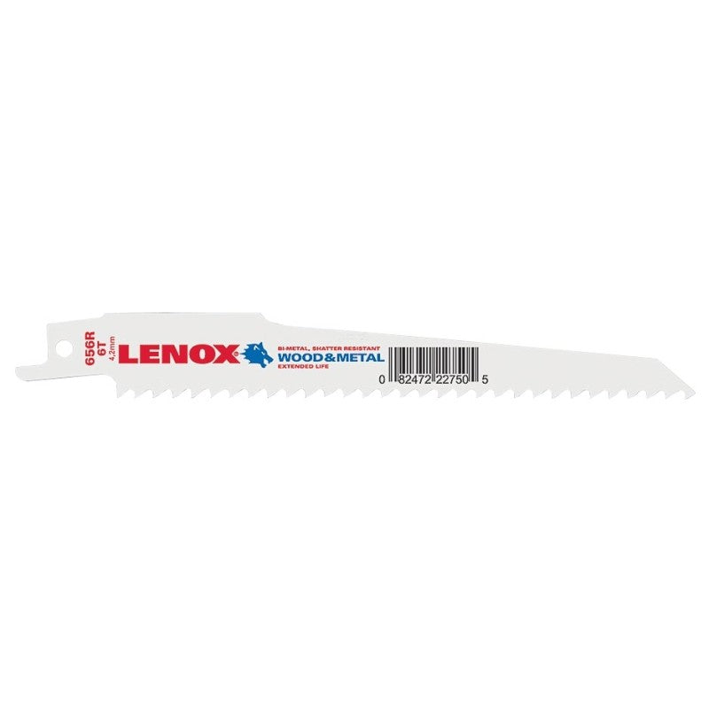 Lenox 22750OSB656R Series Reciprocating Saw Blade, Applicable Materials: Nail-Embedded Wood, Non-Ferrous Metal, 6 in L (Pack of 50)