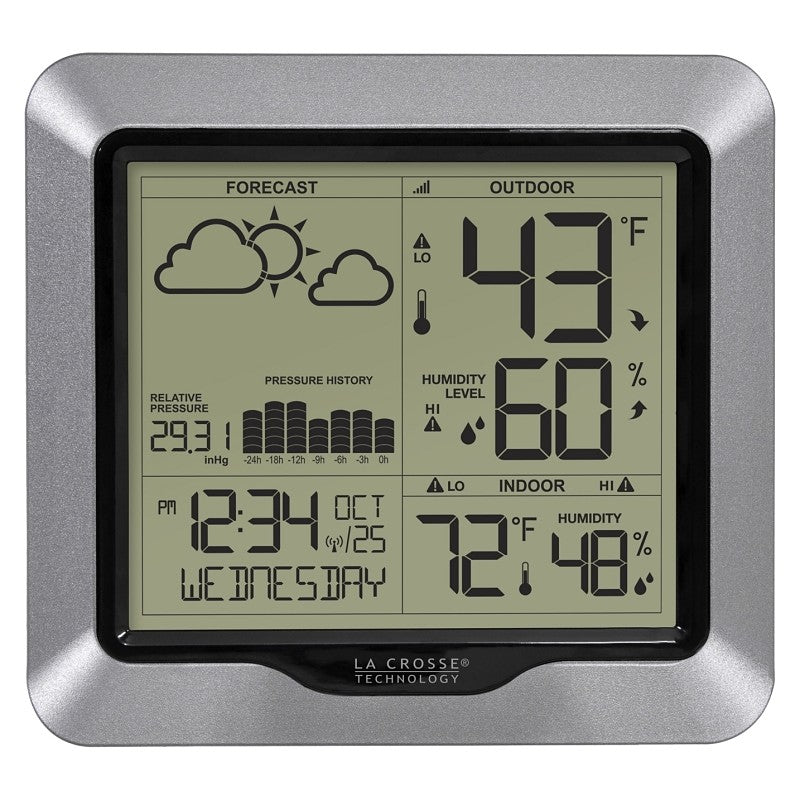 La Crosse 308-1417 Weather Station, Battery, 32 to 99 deg F, 10 to 99 % Humidity Range, LCD Display