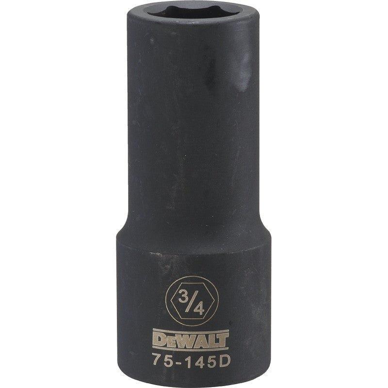 DEWALT DWMT75145OSP Impact Socket, 3/4 in Socket, 13/16 in D Socket, 3/4 in Drive, 6-Point, CR-440 Steel, Black Oxide