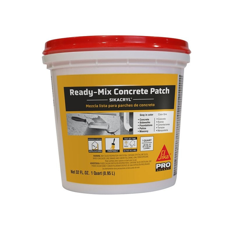 Sika Sikacryl PRO SELECT Series 472189 Patch, Gray, 1 qt, Plastic Container