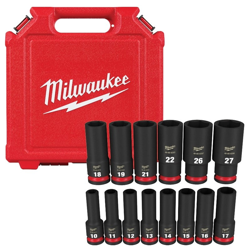 Milwaukee 49-66-7014 SHOCKWAVE Impact Duty Series Deep Socket Set, Steel, Black, Includes: (1) 49-66-6288 27 mm Sockets