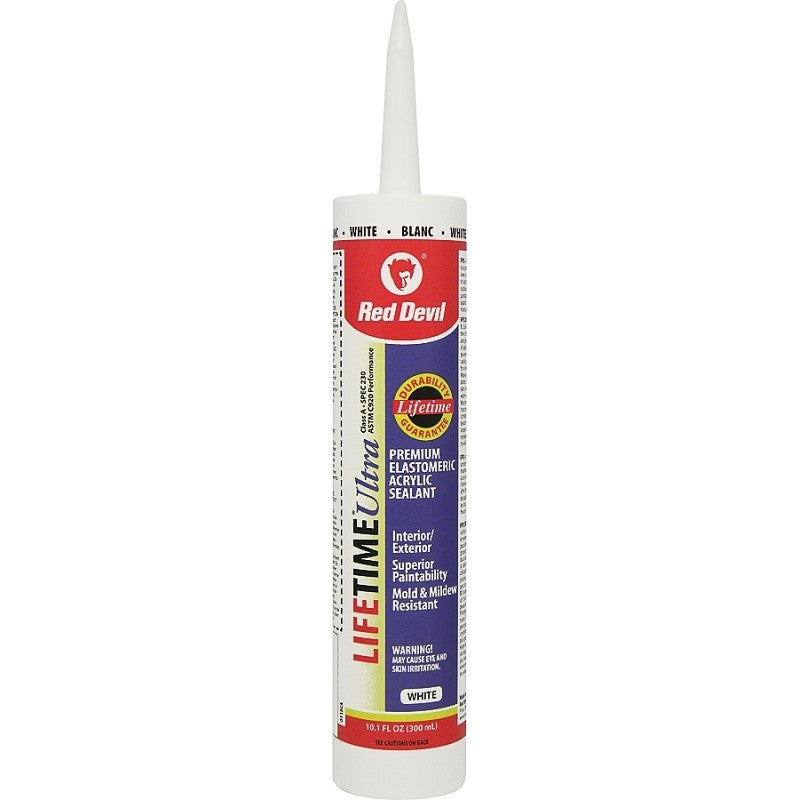 Red Devil 0118CA Latex Caulk, White, 10.1 oz Cartridge