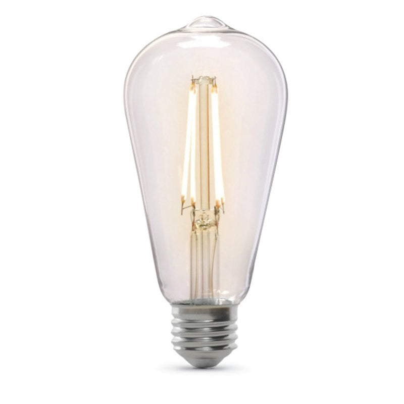 Feit Electric ST19CL927CA/DD/FILED Dusk-to-Dawn Filament LED Bulb, Straight Tubular, ST19 Lamp, E26 Lamp Base