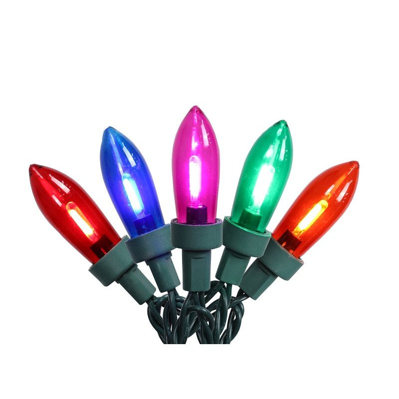 Hometown Holidays W11L2002 String Light, 120 V, 12.48 W, 50-Lamp, Multi-Color, 33.66 ft L