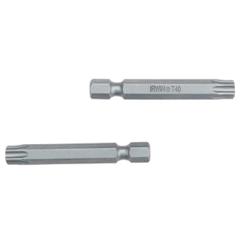 Irwin 93336 Power Bit, T40 Drive, Torx Drive, 1/4 in Shank, Hex Shank, 1-15/16 in L, High-Grade S2 Tool Steel