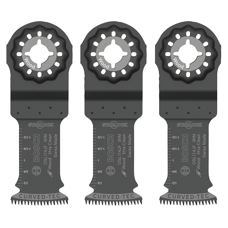 Bosch Starlock OSL114JF-3 Oscillating Blade, 1-1/4 in, Bi-Metal, For: OIS Compatible Tools, Bosch, Rigid and Others